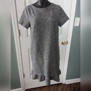 LOFT Tweed Boucle Ruffle Dress